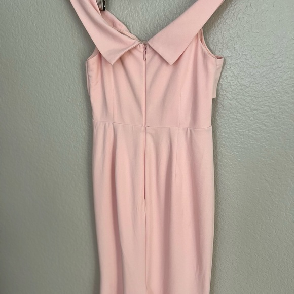 Elegant Perception Light Pink Off-the-Shoulder Bow Maxi Dress - Picture 6 of 9